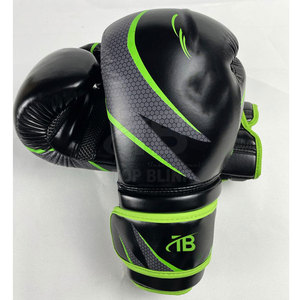 Professional Made Low Price Leather Boxing <b>Gloves</b> with Custom Logo Latest Design <b>Moisture</b> Wicking & Hook & Loop Closure - Product Image 3