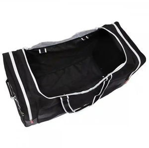 Sac de voyage noir de grande capacité, sac de sport unisexe avec poignée souple et fermeture éclair - Product Image 5