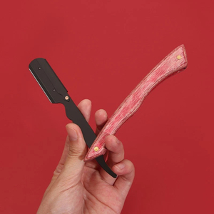 Rasoir de barbier professionnel pour hommes, rasoir droit à lame affûtée, rasage, toilettage, acier inoxydable, manche en bois avec logo personnalisé - Product Image 1