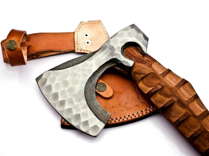 Hache de Bushcraft LEGACY BLADES, lame en acier au carbone forgée, manche en bois fait main, hache de plein air, fabricant en gros - Product Image 6