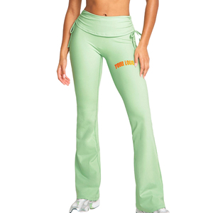 Leggings de yoga acampanados de cintura alta con cordón para mujer, elásticos, de compresión, sin costuras, para gimnasio y ropa deportiva, con efecto levantacola, al por mayor - Product Image 1