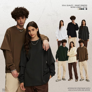 Camisetas de Manga Larga para Hombre, Personalizadas, 305 g/m², Doble Capa, Lisas, Talla Grande, 100% Algodón, Venta al Por Mayor - Product Image 3