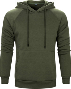 Sweat à capuche d'hiver pour homme, coupe classique, 100% coton molletonné 500 g/m², couleur unie, longueur standard, grandes tailles, vente en gros - Product Image 6