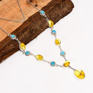Collier en argent sterling avec pendentif bohème en turquoise et dahlia, bijoux artisanaux, cadeau de fiançailles pour elle, style sud-ouest - Product Image 1