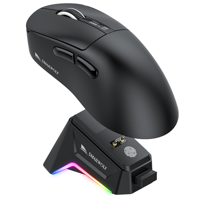Smailwolf M6 Tri-Mode Wireless Gaming Mouse Lightweight PAW3311 with Digital RGB Battery Charger