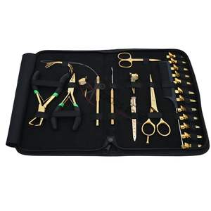 ชุดอุปกรณ์ต่อผมเบสท์ ซาลอน โกลด์ ประกอบด้วยคีมต่อผม กรรไกรตัดผม กิ๊บจัดแต่งทรงผม หวี กรรไกร และอุปกรณ์เสริมสำหรับต่อผม - Product Image 1