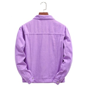 Chaqueta Vaquera Morada Estilo Urbano Pastel, Colección de Tendencia Casual de Algodón, Ropa Exterior Premium Estilo Boutique, Personalizable al por Mayor - Product Image 2