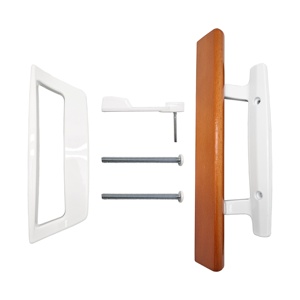 Zinc D-shape <b>Handle</b> <b>Door</b> Latch White Finish Patio <b>Door</b> <b>Handle</b> - Product Image 1