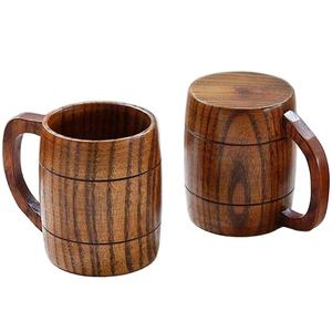 Jarra de Cerveza de Madera Ecológica de Primera Calidad Personalizada, Textura de Grano Natural, Antiderrames, con Agarre para Uso Personal - Product Image 4