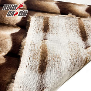 KINGCASON 2025, Tela de Pelo Corto Estampada en Dos Colores, Tela de Piel Sintética a Rayas para Decoración de Interiores del Hogar - Product Image 5