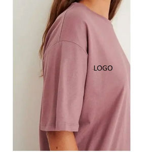 เสื้อยืดโอเวอร์ไซส์สีพื้นสำหรับผู้หญิง เสื้อยืดผู้หญิงขายดี ดีไซน์ใหม่ เสื้อยืดผู้หญิงคุณภาพสูง รับสกรีนโลโก้ - Product Image 6