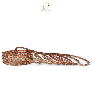 กำไลข้อมือแก้วสีชมพูโรสโกลด์ลายหยดน้ำแบบแคชเมียร์ ประดับเพชรซิร์คอนชุบทอง สำหรับผู้หญิง สวมใส่ในงานแต่งงานและงานปาร์ตี้ ขายส่ง - Product Image 5