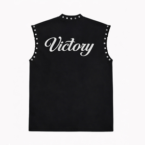 Camiseta sin Mangas con Estampado Gráfico Urbano Vintage Personalizada, Camiseta Holgada de Algodón, Estampado Justice Forever, Top Urbano Personalizado - Product Image 3