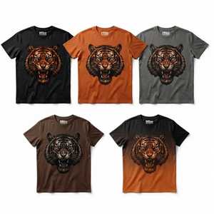 Men's Orange Short Sleeve T-<b>Shirt</b> O-Neck Casual Design Regular Fit 100% Cotton Solid Pattern Digital Print Quick Dry Breathable - Product Image 5