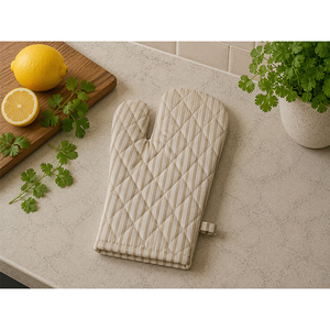 Guante de Horno Acolchado de Lino Premium |   Guantes de Cocina Resistentes al Calor para Hornear, Cocinar, Barbacoa y Uso Doméstico - Product Image 1