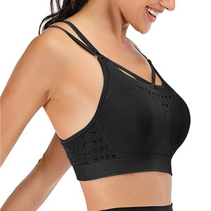 Soutien-gorge de sport yoga personnalisé avec logo sur le devant pour femmes - Séchage rapide, respirant, léger, couleurs et tailles personnalisées - Product Image 1