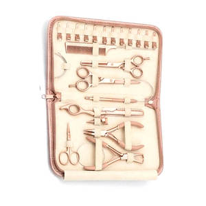 Kit de herramientas profesionales para extensiones de cabello con aguja de crochet, pinzas, clips, acabado en oro rosa de calidad profesional para salón de belleza. - Product Image 2
