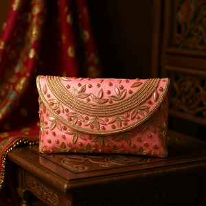 Sac coloré indien fait main perlé, artisanat ethnique de luxe, poignée baguette en perles de verre, accessoire de mode durable et tendance en cristal - Product Image 3