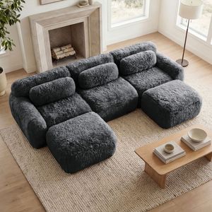 Divano Chaise Longue Componibile per Soggiorno con Design Antiscivolo a U, Base in Spugna ad Alta Densità 32D, Compressione Totale e Sistema Vacuum Pac - Product Image 2