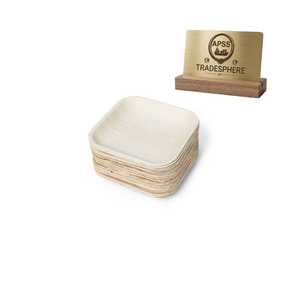 Assiettes carrées en feuilles d'arec de 10 pouces |   Assiettes jetables biodégradables en feuilles de palmier naturelles - Product Image 2