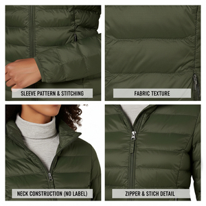 Veste courte matelassée d'hiver 2026 pour femme, avec fermeture éclair, col montant, chaude, couleur unie, style décontracté - Product Image 6