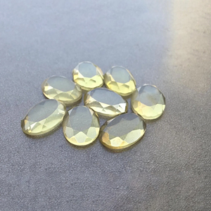 Natural Lemon Quartz <b>Tablet</b> Cut Oval Shape Flat Back Calibrated Gemstone for Jewelry Making - Product Image 6