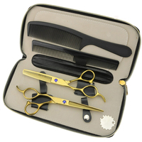 Ciseaux de barbier professionnels en acier inoxydable à lame affûtée de 6 pouces pour droitiers, avec manche long, pour salon de coiffure