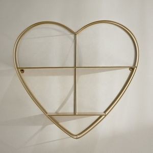 Wholesale Metal Heart Shape Two Tier <b>Shelf</b> for Book and Accessories <b>Storage</b> and Decorations - Product Image 2
