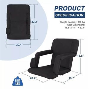 Sedia Reclinabile Larga da Stadio con Cuscino Posteriore per Spiagge e Gradinate - Product Image 2