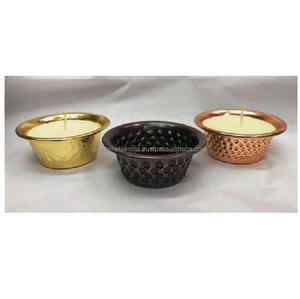 Pot à bougie en métal avec design élégant, parfait pour l'utilisation intérieure et extérieure de récipient à cire et décor élégant, léger - Product Image 3