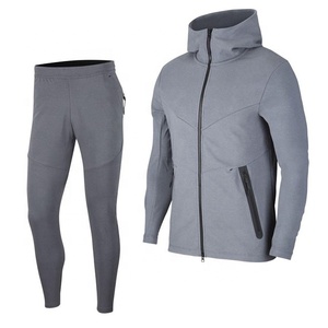 Ensemble de survêtement unisexe bleu marine, veste à fermeture éclair et col montant, pantalon à rayures blanches, vêtements de sport respirants en polyester - Product Image 5