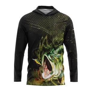 Chemise de pêche à manches longues pour homme UPF 50, séchage rapide, imprimé camouflage bleu, pull-over, vêtements d'extérieur - Product Image 3