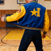 Veste de baseball universitaire unisexe personnalisée avec logo, en toile enduite, respirante, imperméable, en coton de haute qualité, pour équipes de baseball universitaires