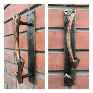 Poignée de portail en fer forgé galvanisé résistant à la rouille, design branche torsadée, installation facile, pour portails de 10 pieds - Product Image 3