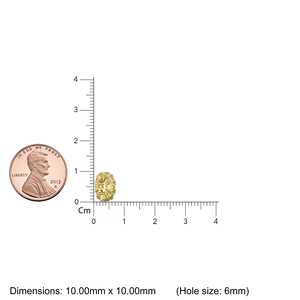 Breloque Ronde en Quartz Citron Or Italien 14 carats, Breloque Roue en Quartz Jaune, Support de Breloque Ronde, Pierre Ronde Éternité Novembre - Product Image 4