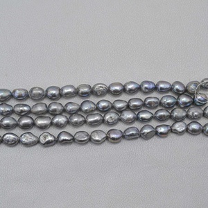 Perles d'eau douce naturelles de couleur grise de 8 mm, 10 mm, 12 mm, 14 mm, forme irrégulière, perles rondes, collier de perles véritable, nouveaux produits tendance - Product Image 5