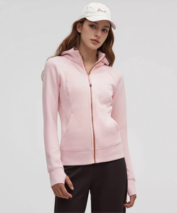 Chaqueta Deportiva de Manga Larga con Cierre para Mujer, Sudadera con Capucha de Forro Polar con Cierre Dorado para Invierno y Deportes al Aire Libre Versátiles - Product Image 1
