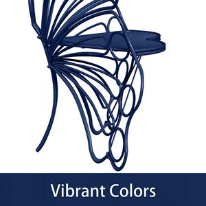 Panca a Farfalla in Ferro Robusto da 50 Pollici Blu Navy per Spazi Esterni, Veranda, Prato, Giardino, Cortile - Product Image 6