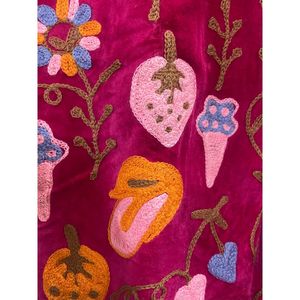 Hand Embroidered <b>Velvet</b> Knitted Cotton Breathable <b>Jacket</b> <b>Women</b> Mandarin Collar Full Sleeve Floral Pattern Open Front - Product Image 4