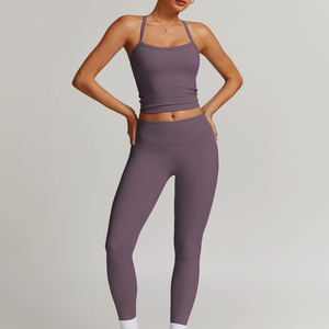 Ensemble de yoga sans couture à taille haute élastique pour femmes, vêtements de fitness, vêtements de sport, soutien-gorge et leggings, ensemble de yoga pour femmes - Product Image 6