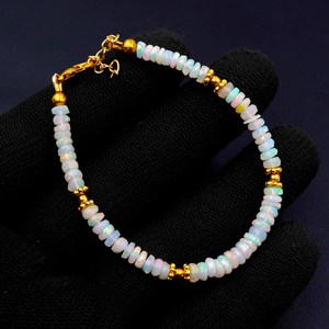 Pulsera de Perlas de Ópalo Etíope Rosa Natural HAYAAT GEMS, Lujosa, Unisex, Redonda, con Múltiples Destellos, Regalo de Piedras Preciosas - Product Image 3