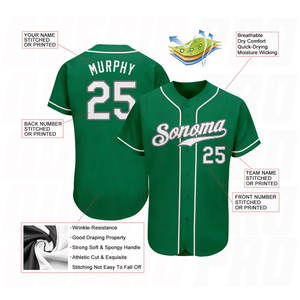 Custom Green Baseball Jersey Unisex Adult Short Sleeve Regular Fit Screen Printing Breathable Polyester Team Name 00 - Product Image 4