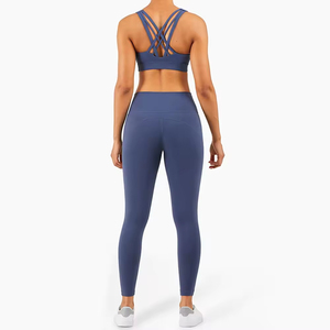 High Quality OEM Women yoga Sets Best Selling Multi Color Cotton breathable anti shrink cheap Price Stylish Yoga Set for Women - Product Image 4