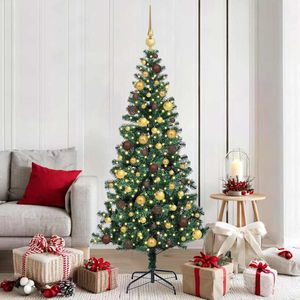 Árbol de Navidad Artificial Preiluminado Verde de 70.87 Pulgadas, Material de PVC y Metal - Product Image 1