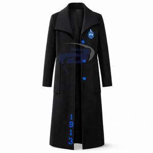 เสื้อโค้ทขนสัตว์คุณภาพสูงสำหรับสตรี แบรนด์เดลต้า ซิกมา ทีตา โซโรริตี้  แบบยาวมีเข็มขัด - Product Image 1