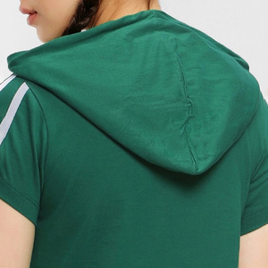 <b>Women's</b> Green Short Sleeve Crop <b>Top</b> Logo Quick Dry Regular Fit 100% Organic Cotton Eco-Friendly Breathable Spring Summer Wear - Product Image 6