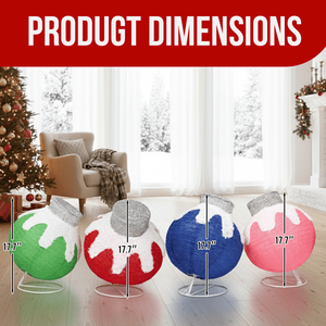 Pre-Lit 320 Multi-Color <b>LED</b> Lights Set of 4 Lighted Christmas <b>Ball</b> Ornaments for Outdoor Xmas Decorations - Product Image 4