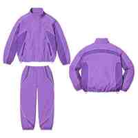 Conjunto de Chándal Cortavientos Morado Otoñal OEM/ODM Y2K Unisex con Ribete Reflectante, Transpirable, de Nylon Tejido, Estilo Jogger con Cuello Alto Frontal