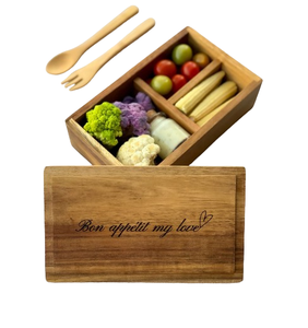 Traditional Bento <b>Box</b> Stacked Teak Wood Compartments Freshness Preserving Food Storage Lunch <b>Container</b> <b>Box</b> - Product Image 6