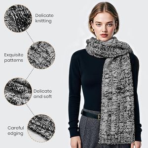Ready-to-Brand Unisex Knitted <b>Scarf</b> - Wholesale Winter Wrap - Custom Logo Soft Ribbed Knit Bulk Mufflers - Product Image 1